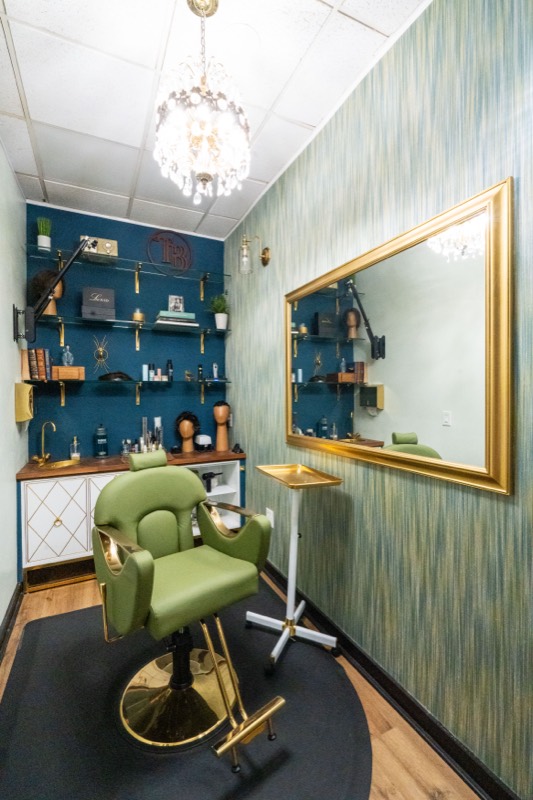Discreet hair systems consultation room — Tracy Bryan's Gentlemen Salon