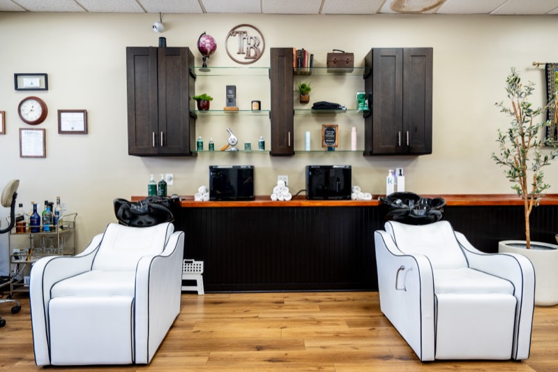 Hair washing at Tracy Bryan's Gentlemen Salon, Westwood