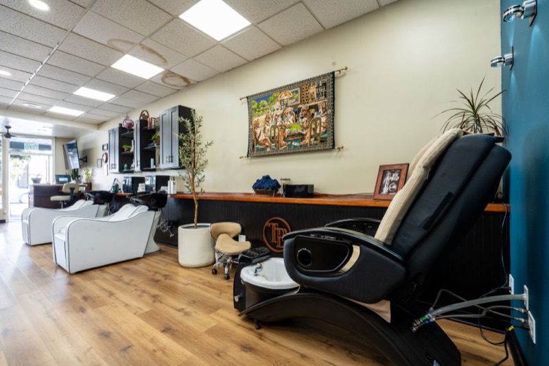 Manicure station — men's nail care at Tracy Bryan's Gentlemen Salon